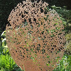 sculpture,garden,corten,weathering steel,inspired by tree,Ian Turnock,