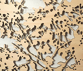 sculpture,wall,laser-cut,plywood,inspired by nature,Ian Turnock,
